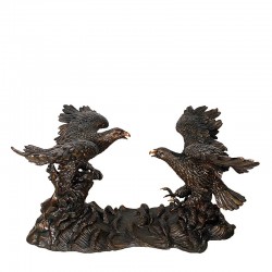 Bronze Two Eagle Dining Table Base Sculpture
