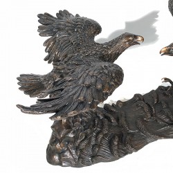 Bronze Two Eagle Dining Table Base Sculpture - Closeup