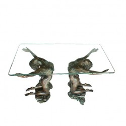 Bronze Two Ladies Coffee Table Sculpture