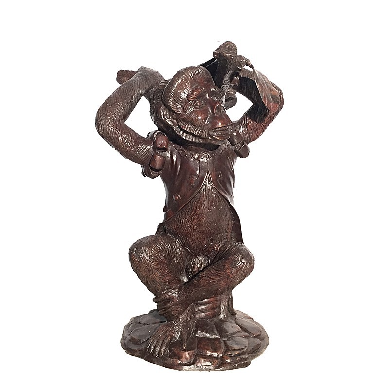 Bronze Circus Monkey Dining Table Base Sculpture