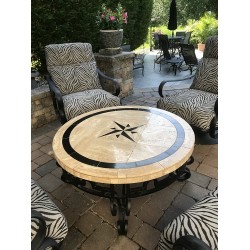 Absolute Compass Mosaic Table Top - Round - Outside Coffee Table