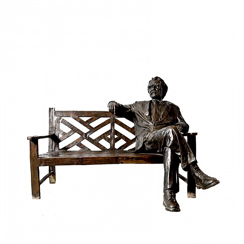 Bronze ‘The Storyteller’ Man on Bench Sculpture