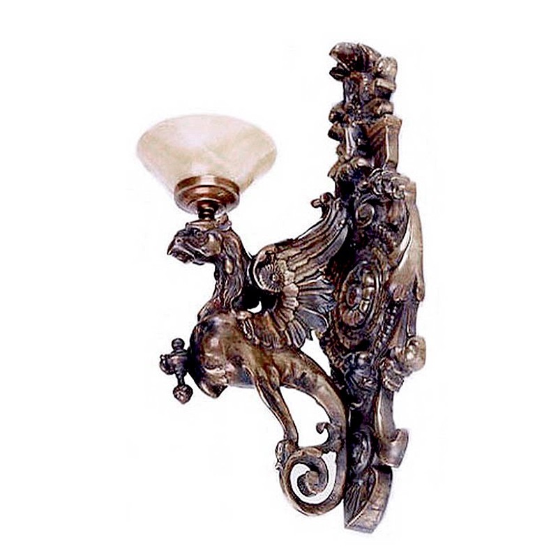 Bronze Eagle Wall Sconce Sculpture
