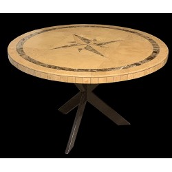 Compass Emperador Mosaic Table Top with Base