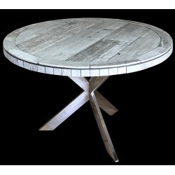 Vintage Round Mosaic Table Top with Optional Chrome Table Base