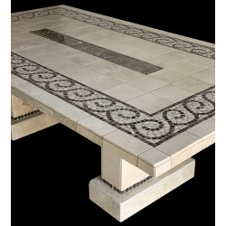 Claredon Emperador Mosaic Table Top - Close Up