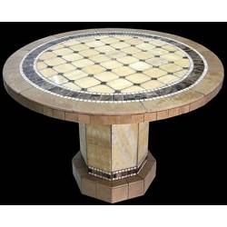 Roma Mosaic Stone Tile End Table Base - Shown with Optional Mosaic Table Top