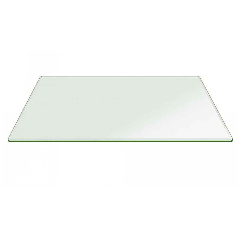 22" x 30" Rectangle 3/8" Thick Glass Top