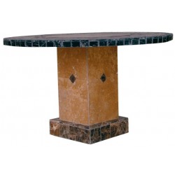 Troy Square Mosaic Stone Tile Dining Table Base