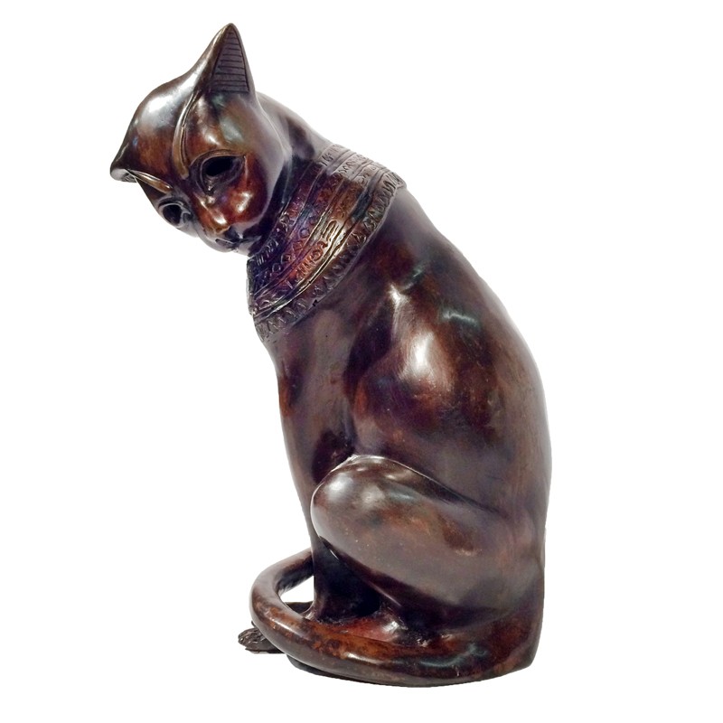 Bronze Table Top Egyptian Cat Sculpture
