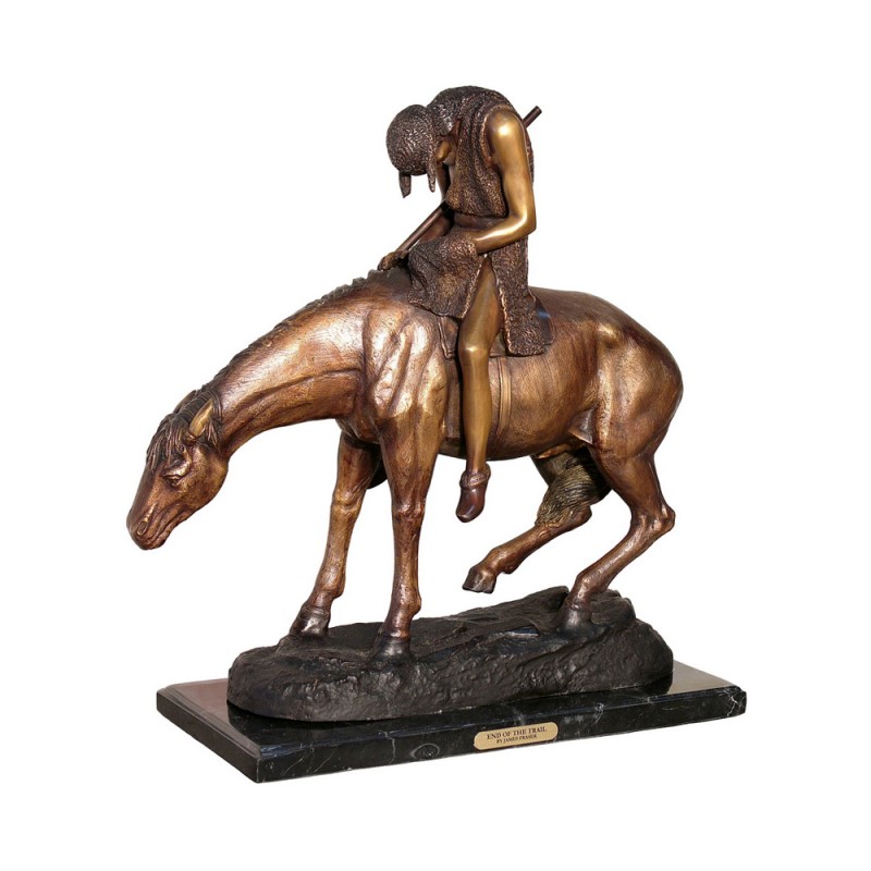 Bronze Table Top Frederick Remington End of the Trail Sculpture