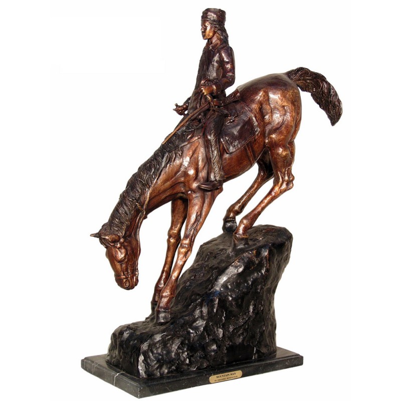 Bronze Table Top Frederick Remington Mountain Man Sculpture