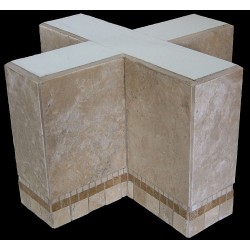 Cross Mosaic Stone Tile Chat Table Base
