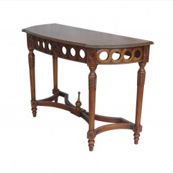 Neoclassical Demilune Console, Hallway or Serving Table - Side View