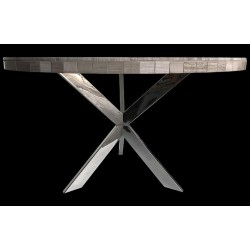 Cross Stainless Steel Dining Table Base (with Color Options) - Shown with Optional Table Top