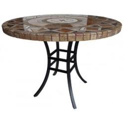 Katy XL Aluminum Table Base - Use with large solid table tops. Shown with Optional Mosaic Table Top.