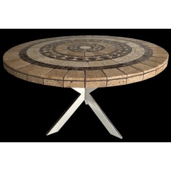 Canyon Mosaic Table Top - Shown with Optional Stainless Steel Table Base