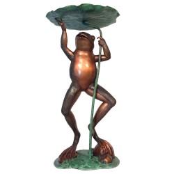 Bronze Frog holding Lilly Pad Fountain