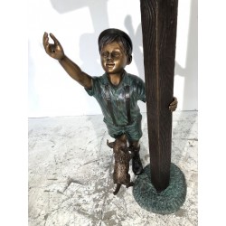 Bronze Boy with Letter Mailbox
