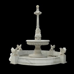 Marble Fish Fountain with Dragon Basin