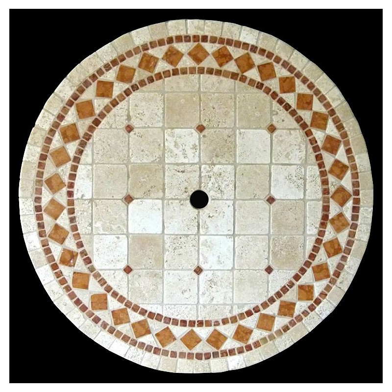 Belair Verone Mosaic Table Top - Shown with Optional Umbrella Hole