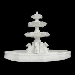 Marble Three Tier Horse Fountain with Basin