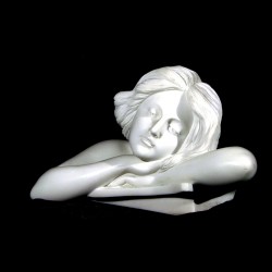 Marble Lady Sleeping Bust Sculpture