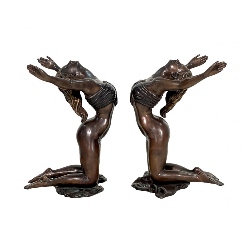 Bronze Two Ladies Coffee Table Sculpture - Custom