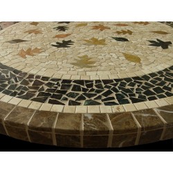 Fall Leaves Mosaic Table Top - Side View