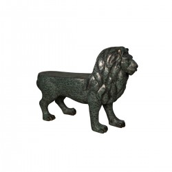 Bronze Lion Bench Sculpture