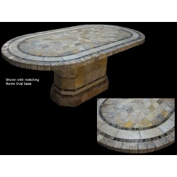 Sedona Mosaic Table Top - Shown with Optional Matching Roma Oval Table Base