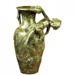 Bronze Boy on Vase, Urn...