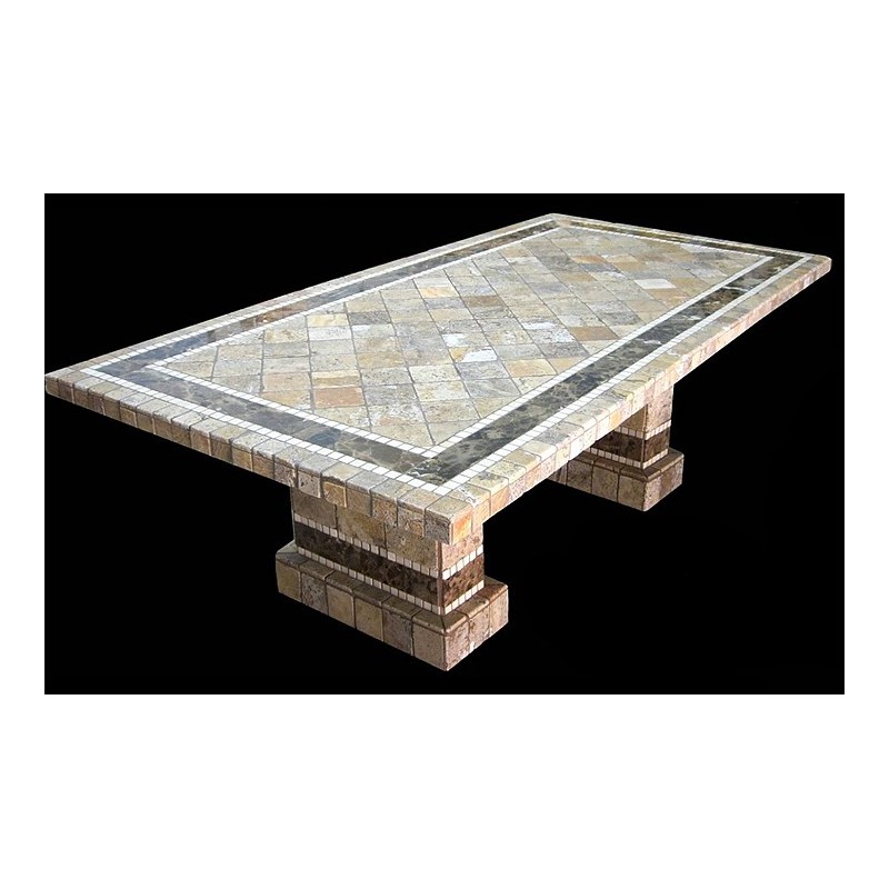 Clementine Stone Tile Dining Table, Tile Dining Table