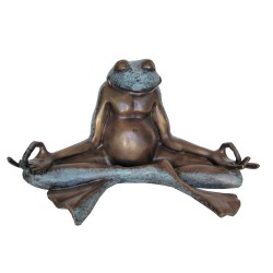 Bronze Table Top Meditating Frog Sculpture II