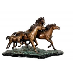 Bronze Herd of Wild Mustangs Table Top Sculpture