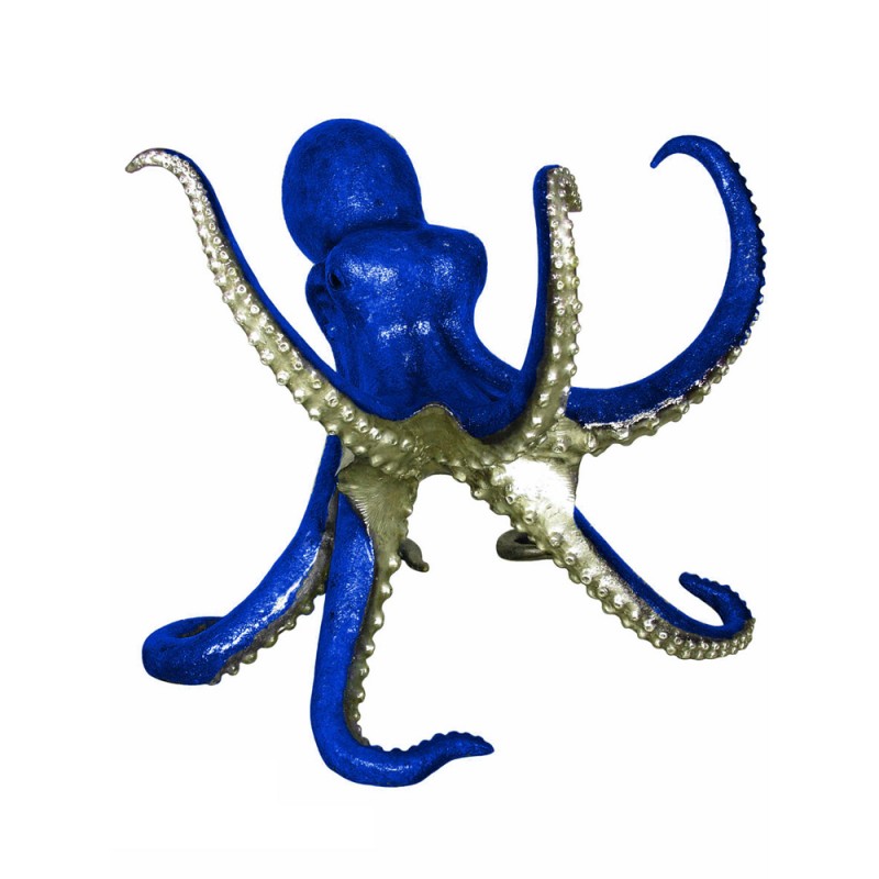 Bronze Royal Blue Octopus Sculpture (can be used as dining table base)