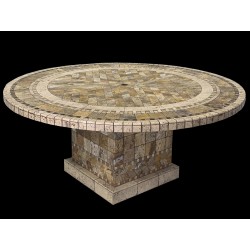 Marci Round Stone Tile Dining Table