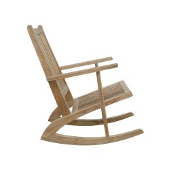 Modern Teak Wood Rocking Armchair