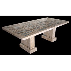 Aqua Stone Tile Dining Table