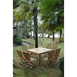 Windsor Classic Chair 9-Pieces Folding Dining Set