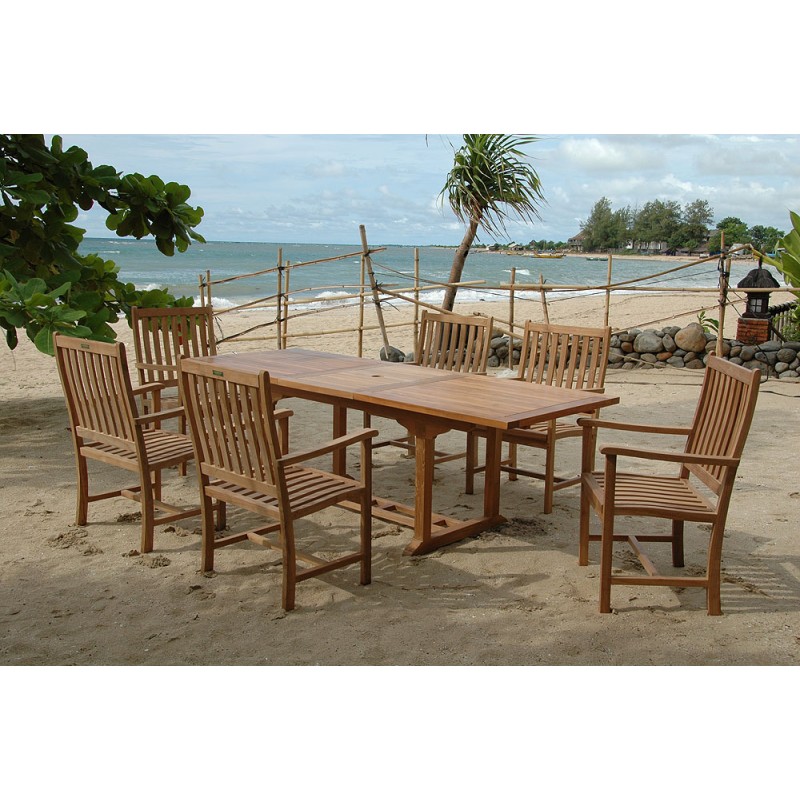 Bahama Wilshire Armchair 7-Pieces Extension Dining Set